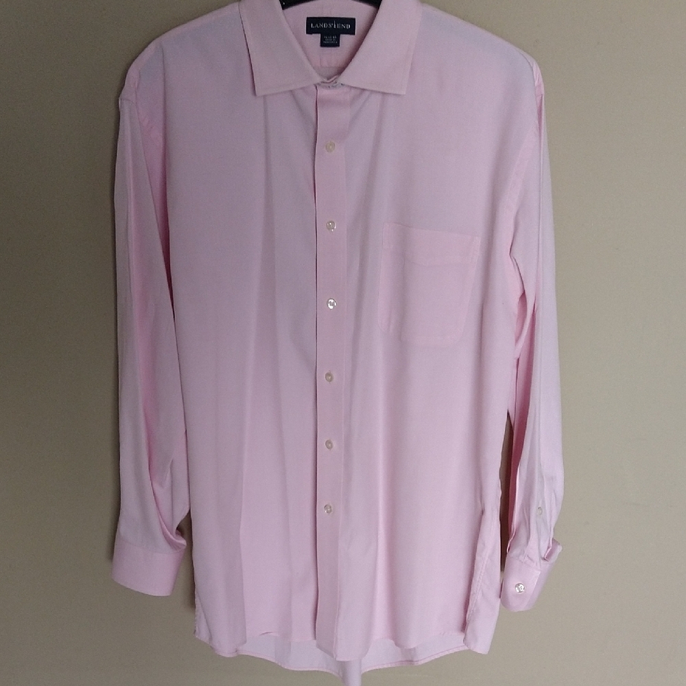 NWOT Mens Lands' End Pink Dress Shirt